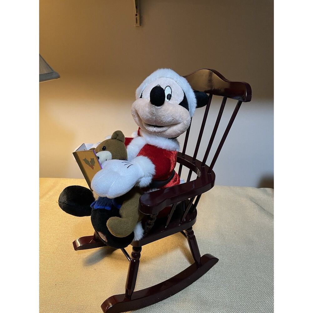 Disney Animated Rockin Santa Mickey Mouse Reads Twas the Night Before Christmas